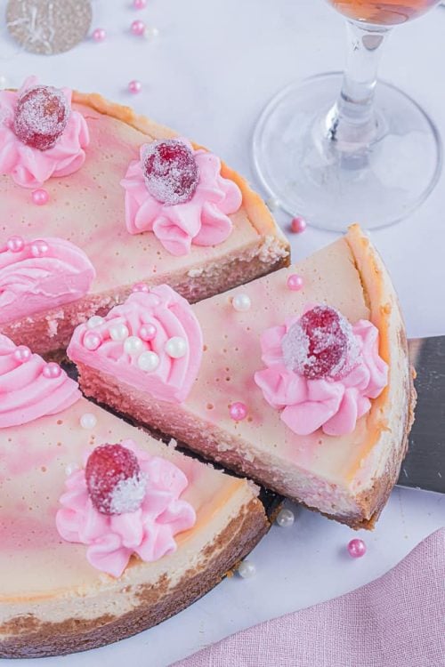 BEST Pink Champagne Cheesecake Recipe Perfect For New Years Eve