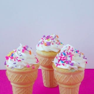 Funfetti Ice Cream Cone Cupcakes