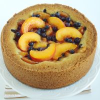 Peach Blueberry Bourbon Cake