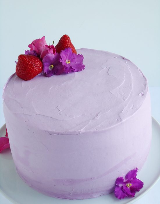 Strawberry lavender cake