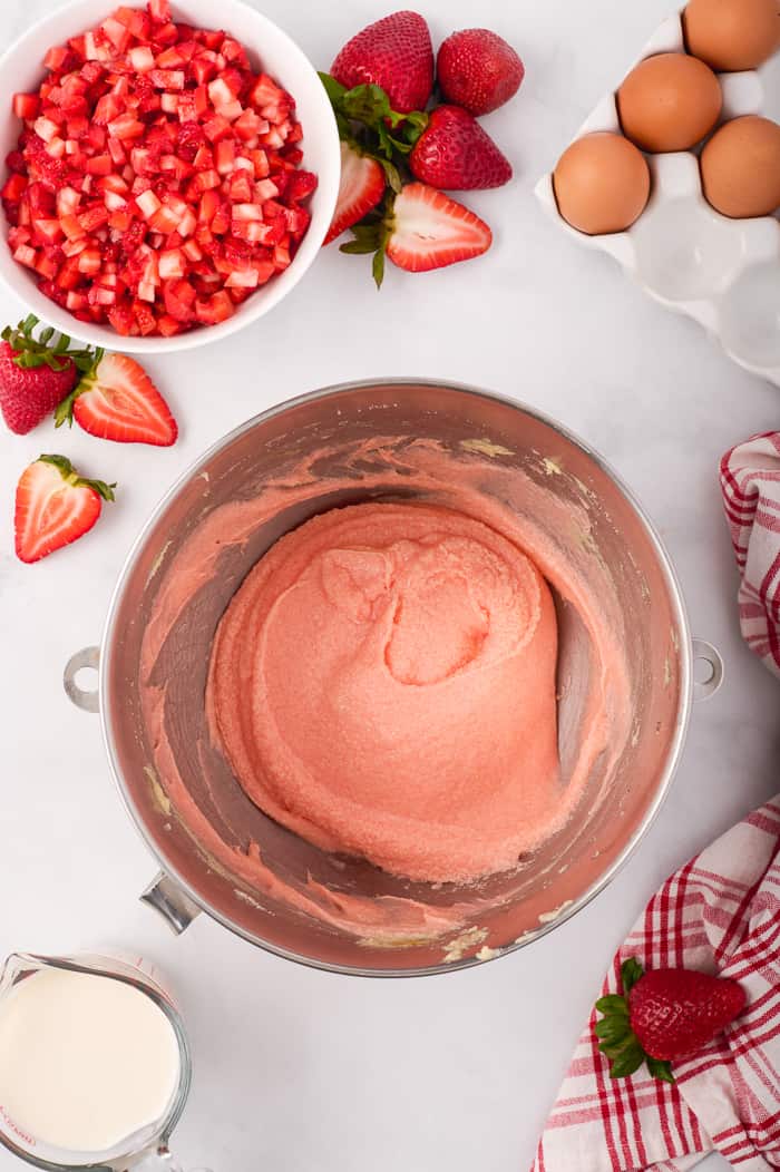 Strawberry Cake with Strawberry Meringue Buttercream