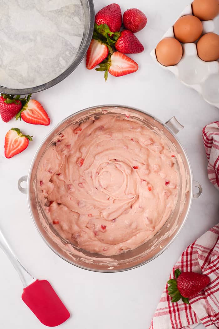 Strawberry Cake with Strawberry Meringue Buttercream