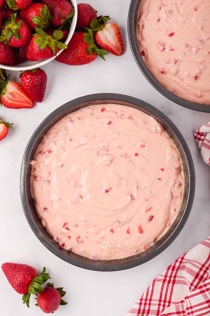 Strawberry Cake with Strawberry Meringue Buttercream