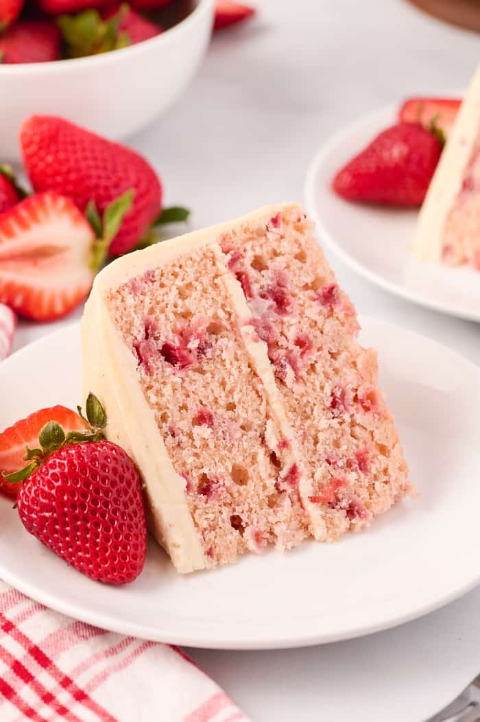 Strawberry Cake with Strawberry Meringue Buttercream