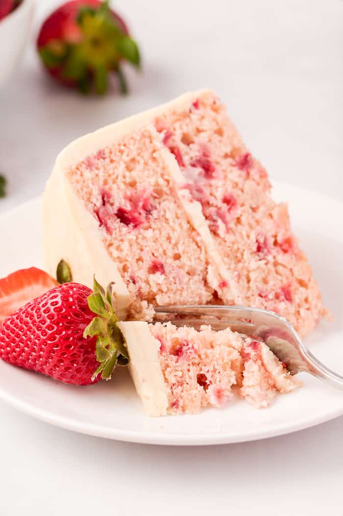 Strawberry Cake with Strawberry Meringue Buttercream