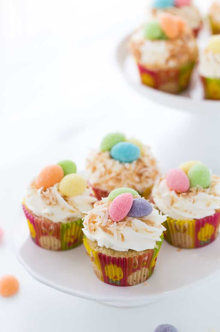 If you are looking for a great Easter cupcake recipe that's full of cuteness, packed with flavor and easy to make, these coconut cupcakes are for you. 