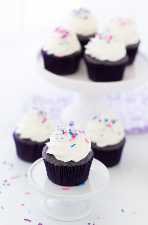 purple velvet cupcakes