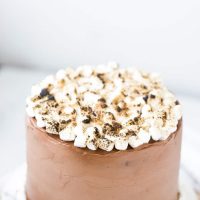 Six-Layer Chocolate Cake with Toasted Marshmallow Filling