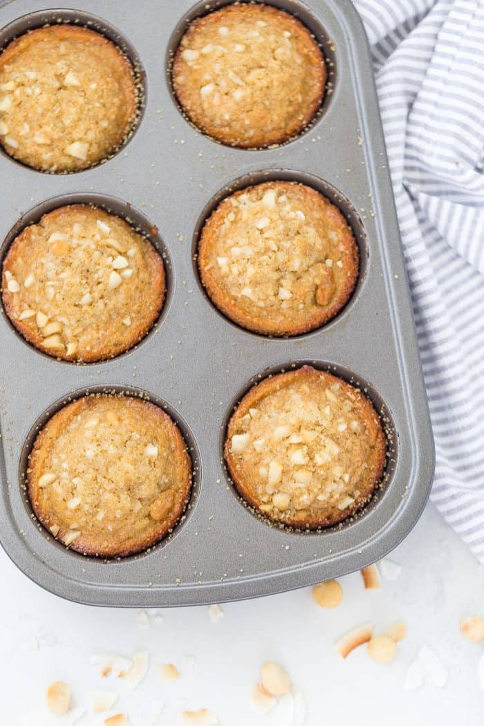 Banana Coconut Macadamia Muffins