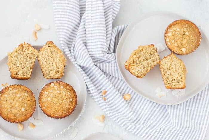 Banana Coconut Macadamia Muffins