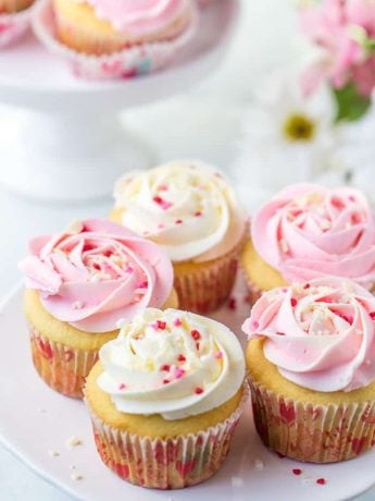 White Chocolate Rose Cupcakes