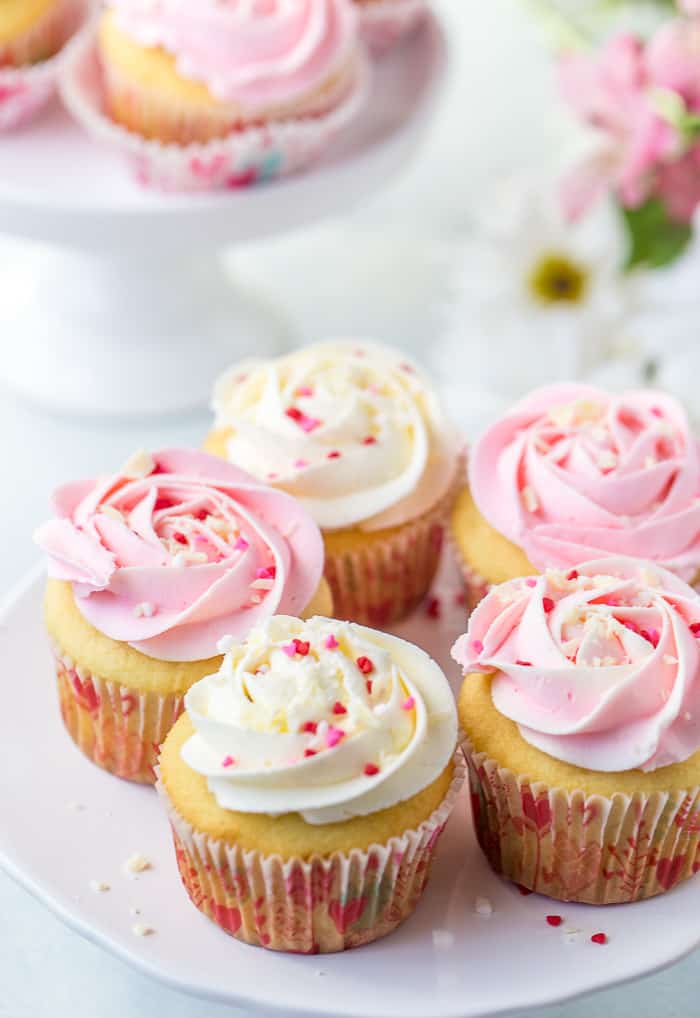 White Chocolate Rose Cupcakes