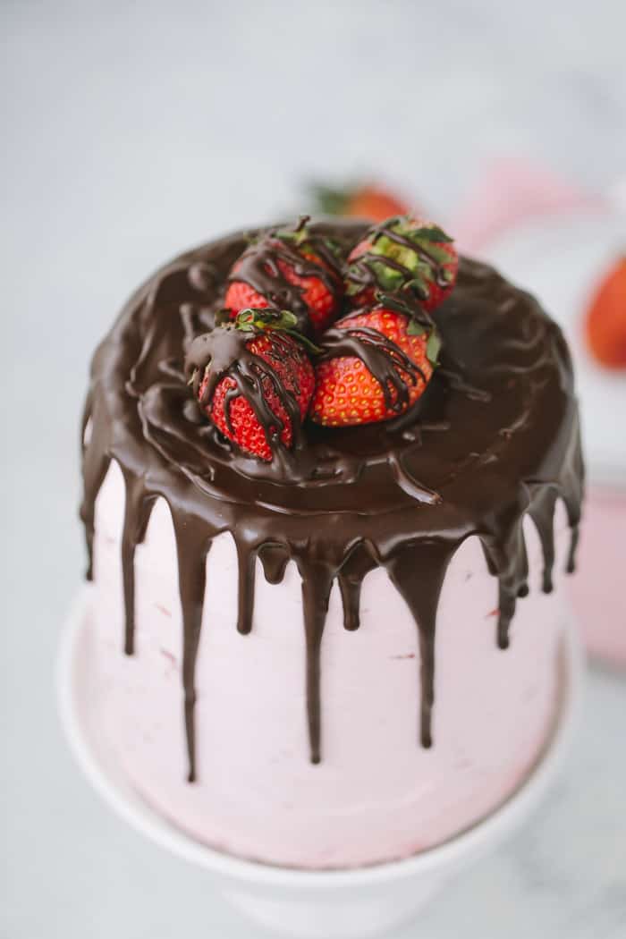 Dark Chocolate Strawberry Cake Perfect For Valentines Day And Summer