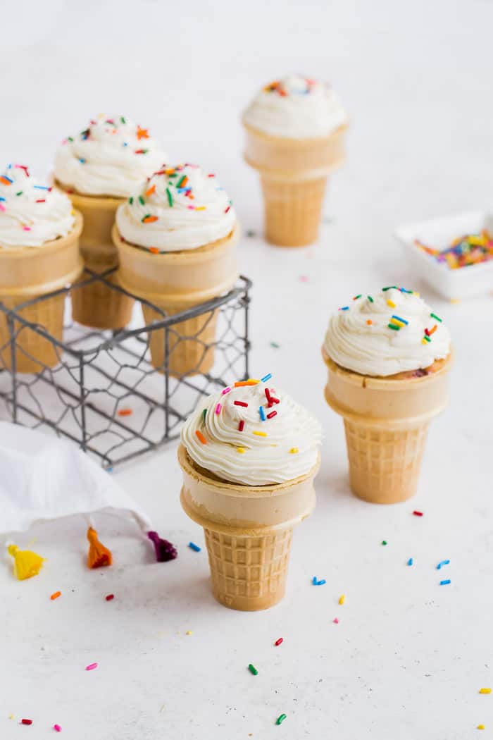 Funfetti Ice Cream Cone Cupcakes