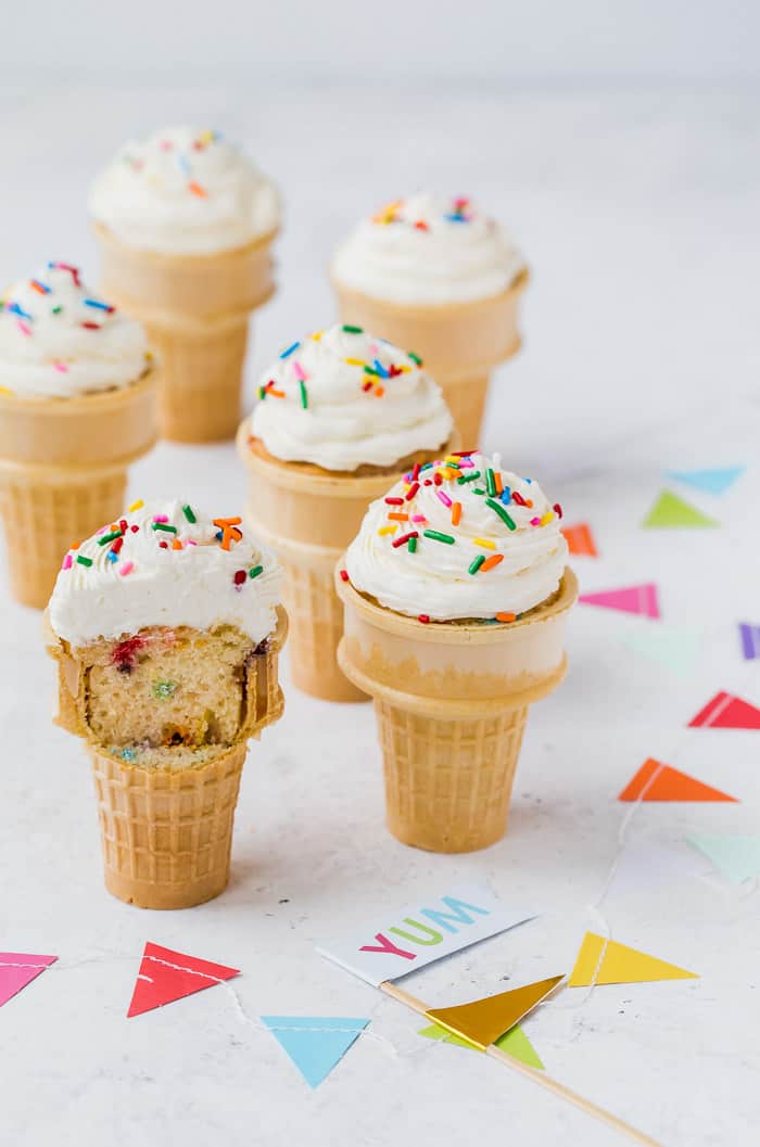 Funfetti Ice Cream Cone Cupcakes
