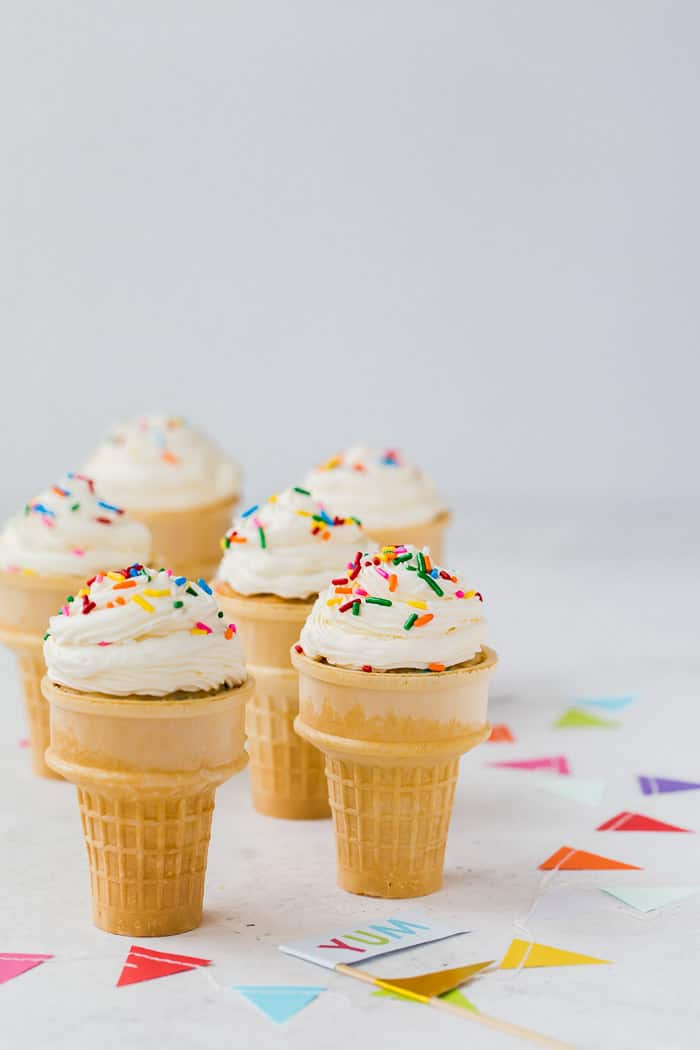 Funfetti Ice Cream Cone Cupcakes