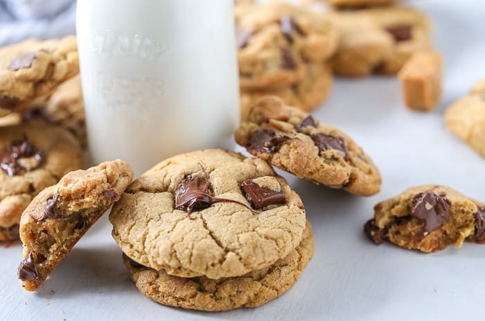 The BEST Salted Caramel Chocolate Chip Cookies!