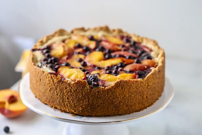 Peach Blueberry Bourbon Cake