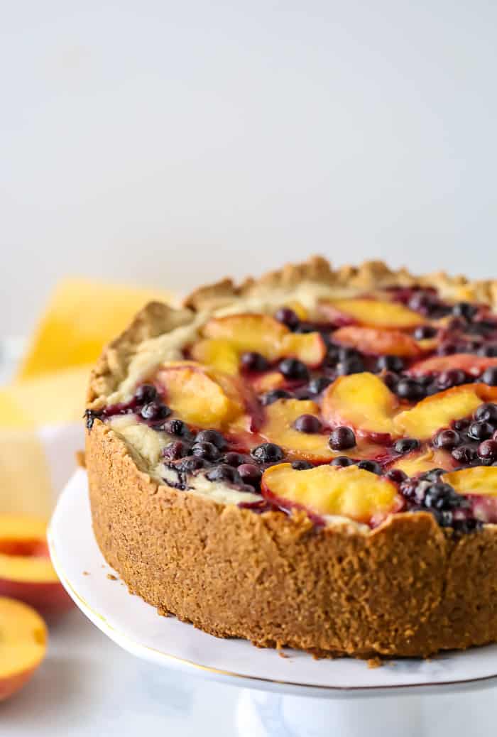 Peach Blueberry Bourbon Cake