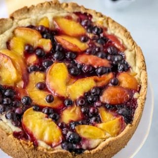 Peach Blueberry Bourbon Cake