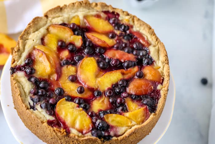 Peach Blueberry Bourbon Cake