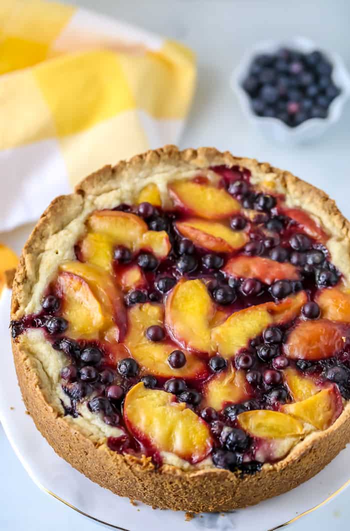 Peach Blueberry Bourbon Cake