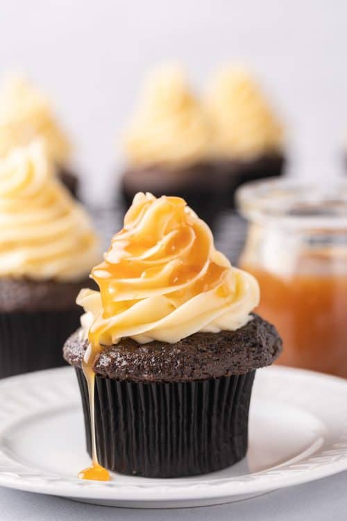 Dark Chocolate Salted Caramel Cupcakes - A Classic Twist