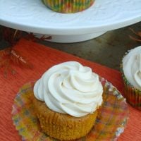 Pumpkin Spice Cupcakes with Caramel Cream Cheese Frosting