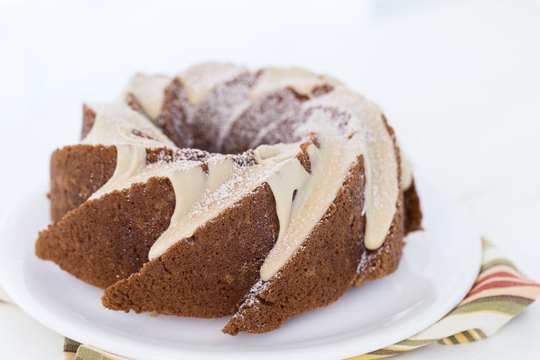 Applesauce Cake with Caramel Glaze