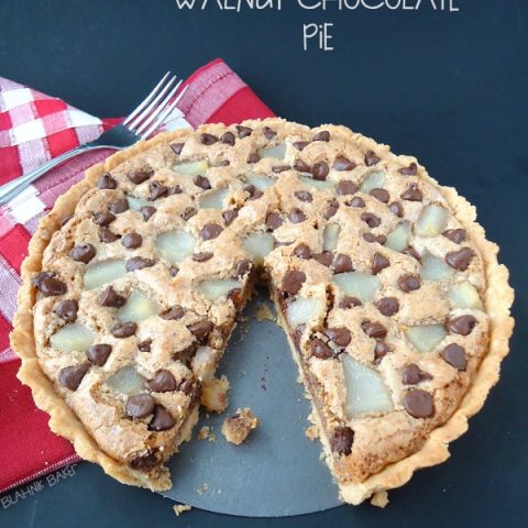 Pear Walnut Chocolate Pie