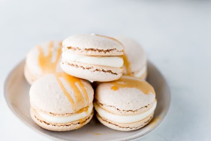 salted caramel apple macarons