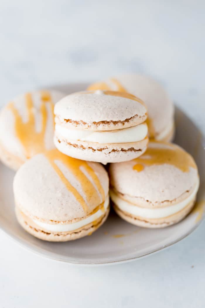 salted caramel apple macarons