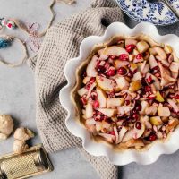  A beautiful holiday cranberry ginger pear pie with tender pears, tart cranberries and spicy ginger that warms you up on those cold winter days!