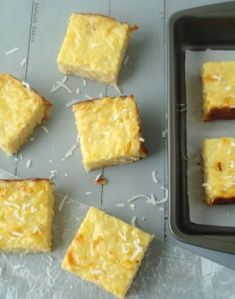 coconut cassava bars - A gluten free dessert recipe from Blahnik Baker