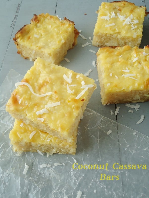 coconut cassava bars - A gluten free dessert recipe from Blahnik Baker