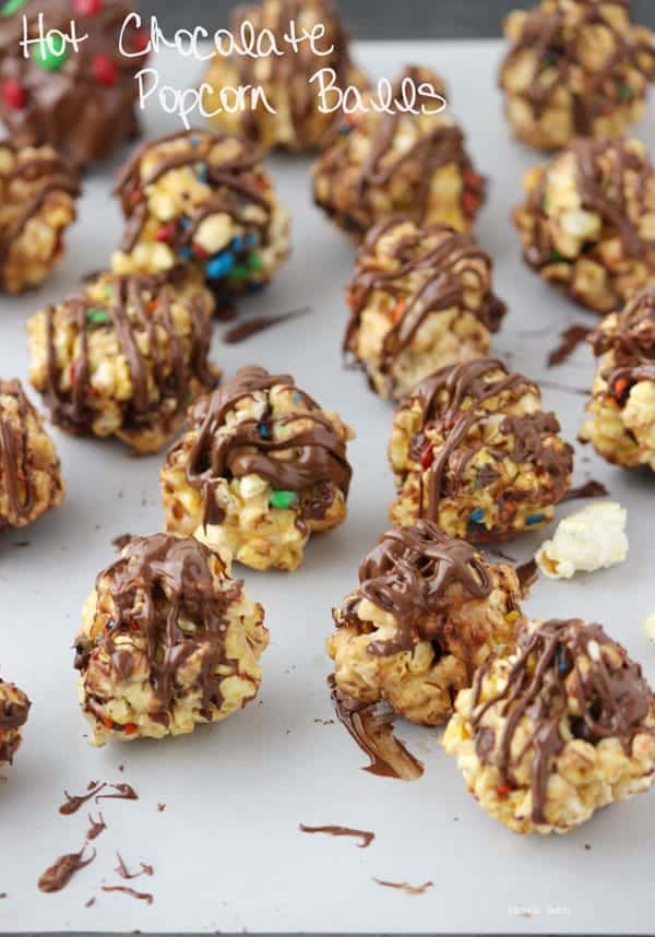 Hot Chocolate Popcorn Balls - The perfect homemade food gift to give for the holidays! | Recipe from BlahnikBaker.com #shop