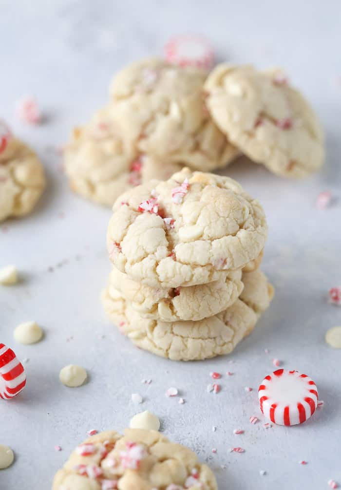 peppermint sugar cookies on a white background
