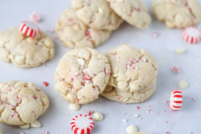 peppermint sugar cookies on a white background
