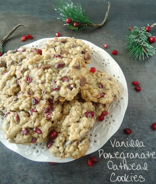 Vanilla Pomegranate Oatmeal Cookies | Blahnik Baker