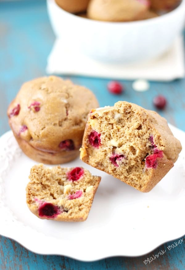 Skinny White Chocolate Cranberry Muffins