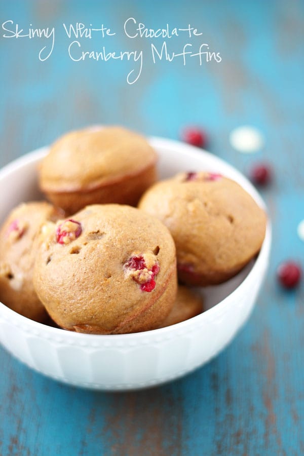 Skinny White Chocolate Cranberry Muffins