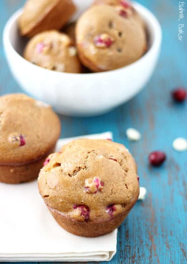 Skinny White Chocolate Cranberry Muffins