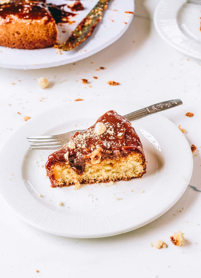 Hazelnut Cake with Salted Caramel Sauce