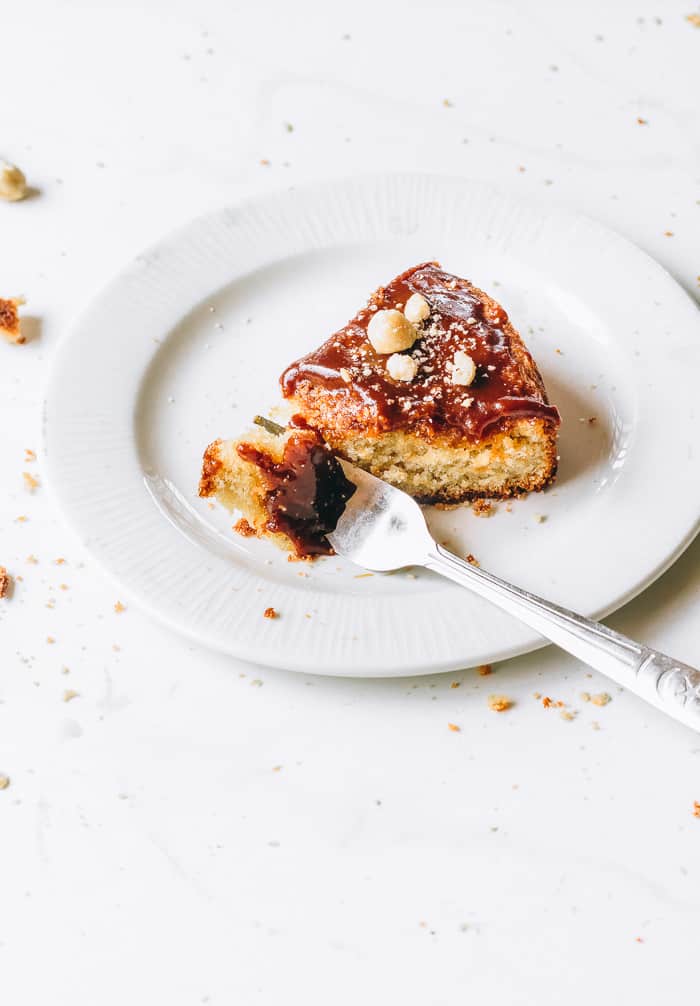 Hazelnut Cake with Salted Caramel Sauce