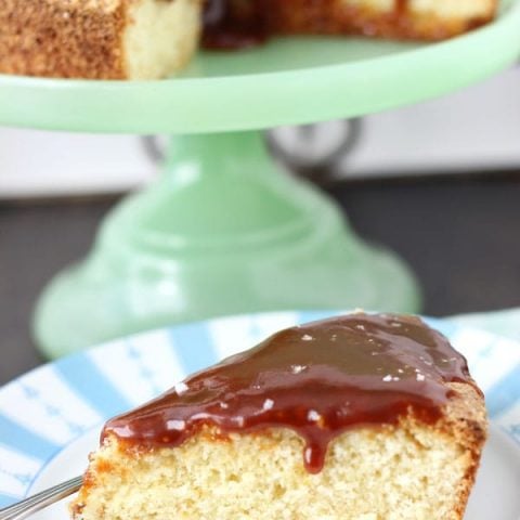 hazelnut cake with caramel sauce