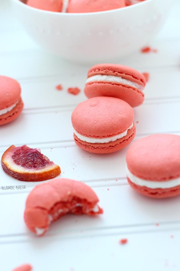 Blood Orange Walnut Macarons