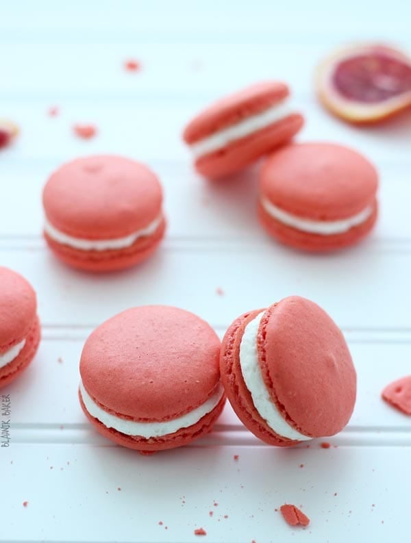 Blood Orange Walnut Macarons