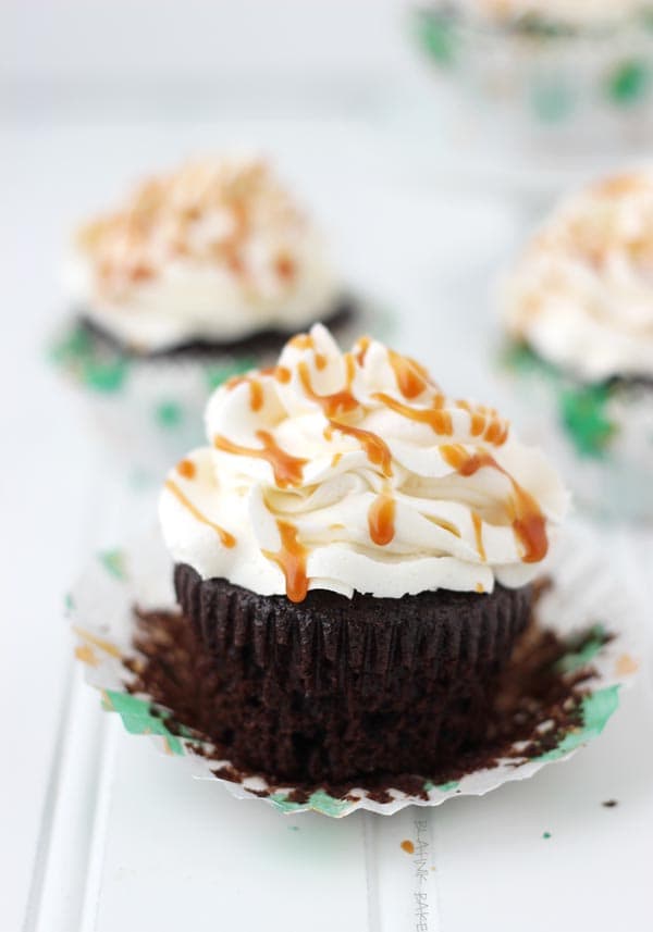 Chocolate Guinness Cupcakes with Whiskey Caramel and Baileys Buttercream