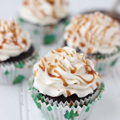Chocolate Guinness Cupcakes with Whiskey Caramel and Baileys Buttercream