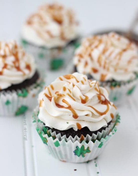 Chocolate Guinness Cupcakes with Whiskey Caramel and Baileys Buttercream